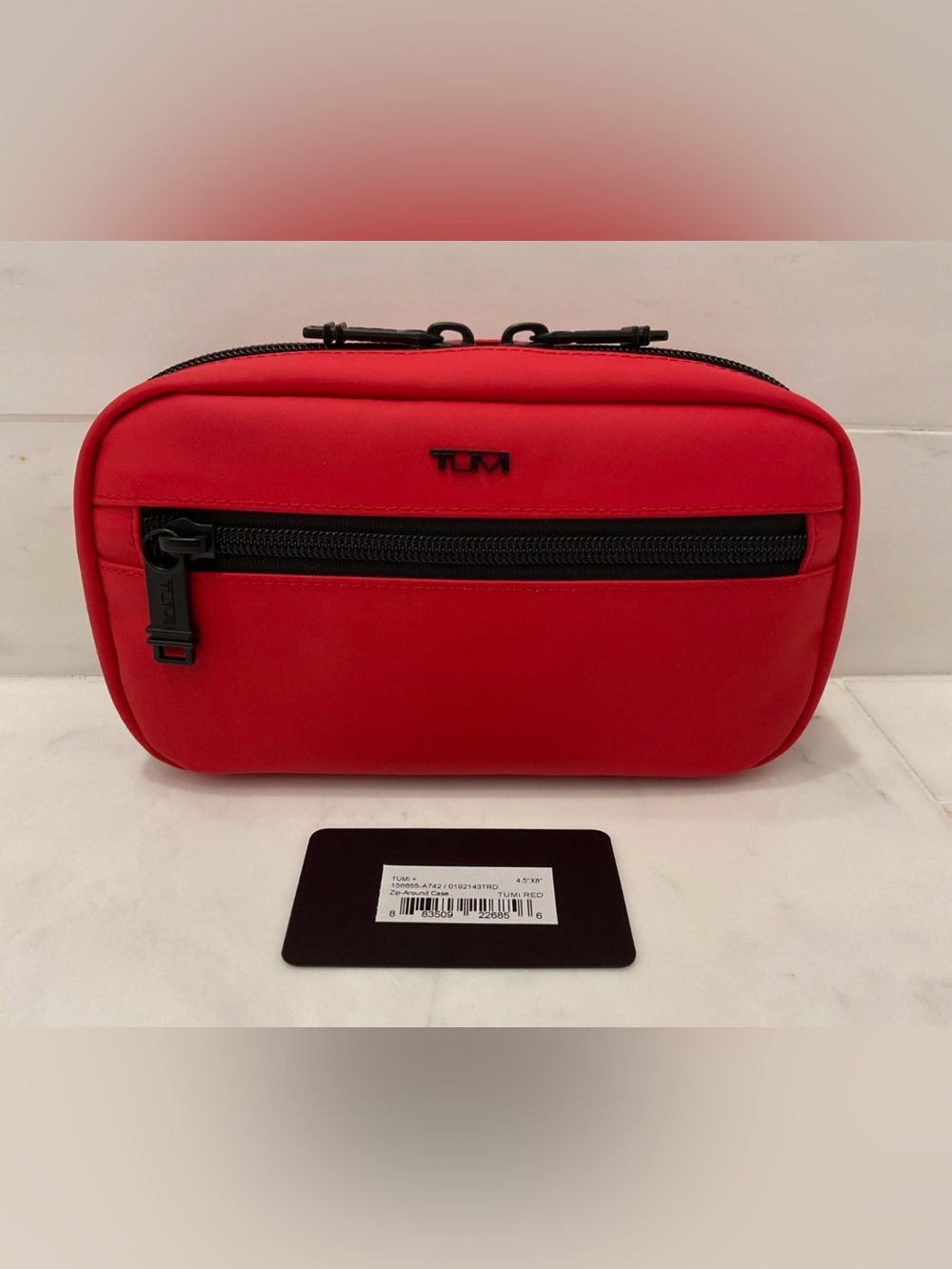 NEW Tumi + 8.0” x 4.5” Ballistic Nylon Zip Around Case - TUMI RED